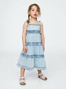 【SALE/40%OFF】GAP (K)ラッフルフリル ティアード デニムワンピース (幼児・ベビー) ギャップ ワンピース・ドレス ワンピース ブルー【送料無...