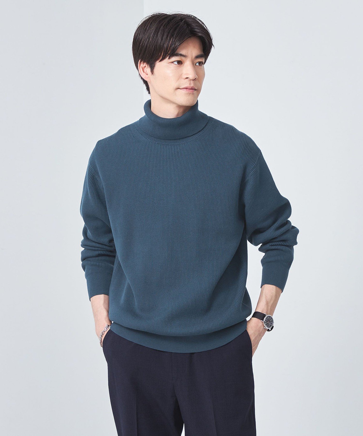 【SALE/60%OFF】UNITED ARROWS green label relaxing コットン アゼ タートル ネック ニット ユナイテッドアローズ ...