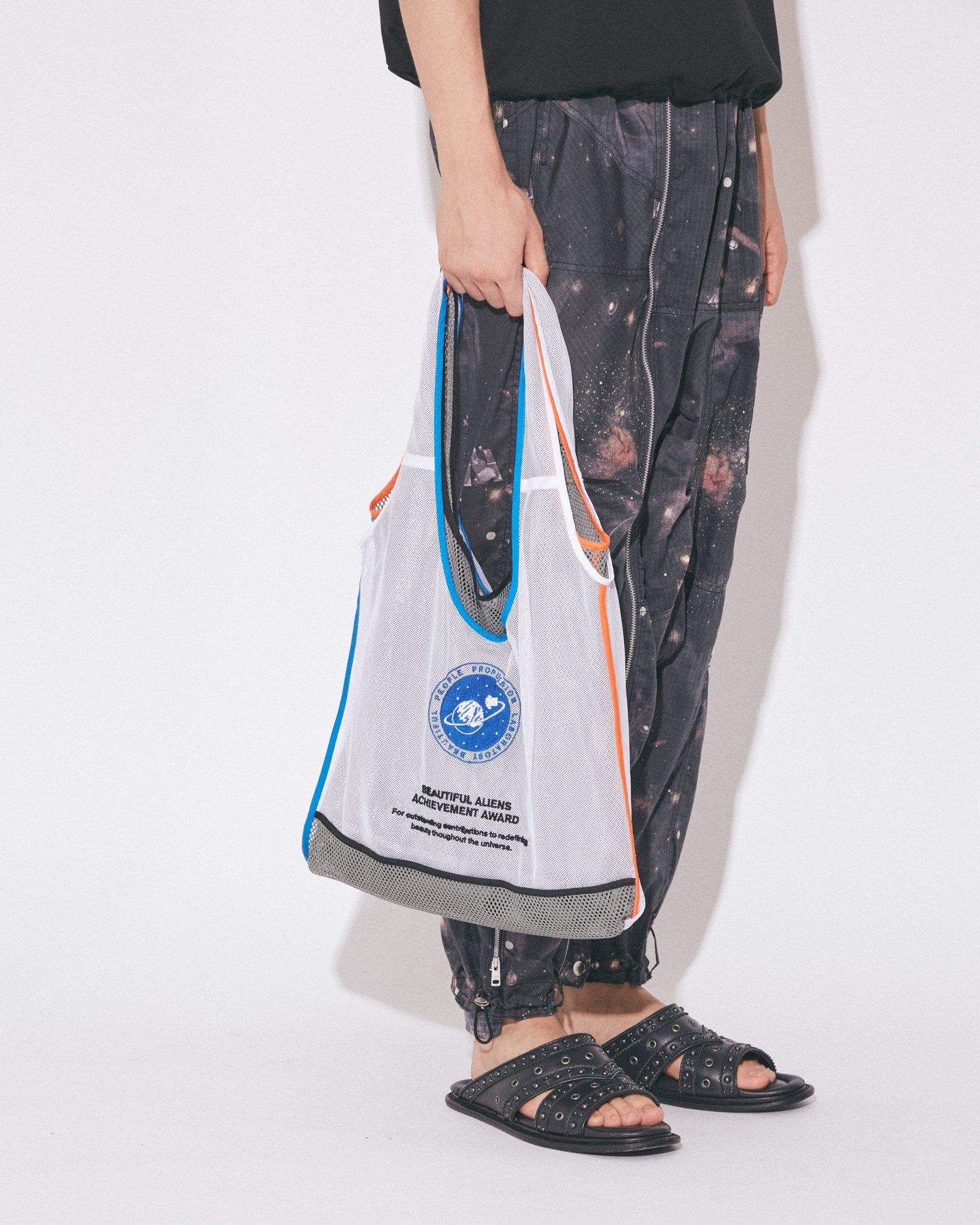 beautiful people filp cosmic mesh marche bag ビューティフルピープル バッグ トートバッグ オレンジ グレー【送料無料】