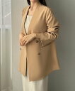 【SALE/54%OFF】JUNOAH louere ノーカラージャケット ジュノア ジャケット・アウター ノーカラージャケット ブラック ブラウン グレー ホワイト ベージュ【送料無料】