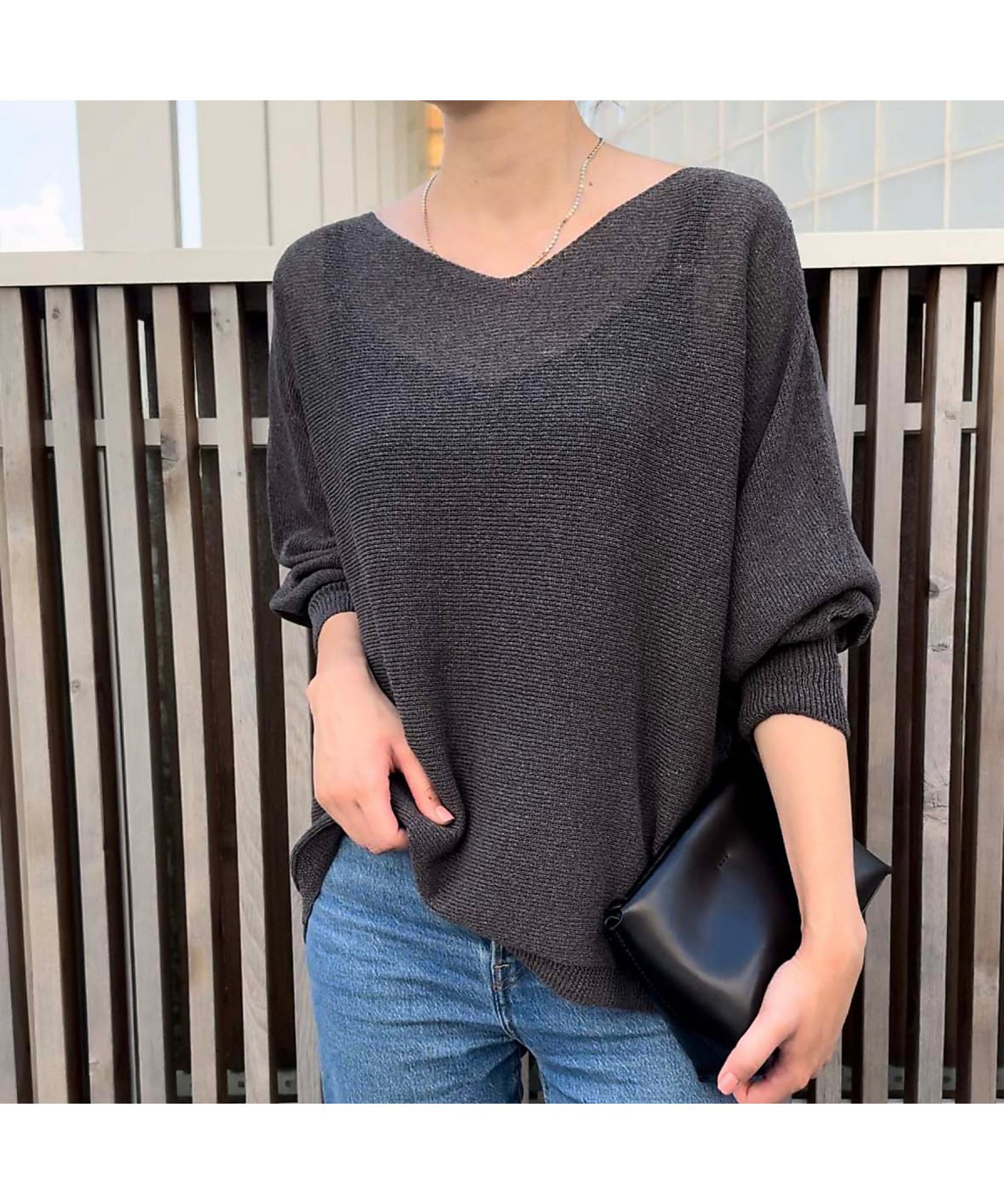 qualite 【大人気アイテム入荷】camifineニットプルオーバー カリテ トップス ニット グレー ピンク ベージュ ブルー