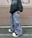 XU 【XU】washed cargo pants カーゴパンツ デニムパンツ オーバーサイズ ワイドパンツ ネバーマインドザエックスユー/チカシツプラス パン...