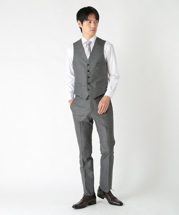 【SALE／30%OFF】CROWDED CLOSET ウールブレンドメランジチェックベスト メンズ ビギ ジャケット・アウター マウンテンパーカー グレー ネイビー【送料無料】