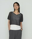 COMME CA 【セットアイテム】擬麻コットン ニット&カットソー コムサ トップス アンサンブル グレー ブルー【送料無料】
