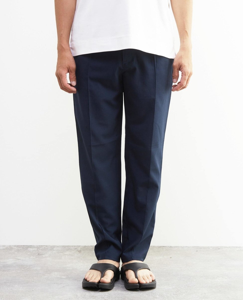 【SALE／50%OFF】MEN'S MELROSE ウーリーDOTAIR クリースステッチテーパードパンツ ｜ 2WAYストレッチ / 防シワ メンズメルローズ パンツ その他のパンツ ネイビー グレー【送料無料】