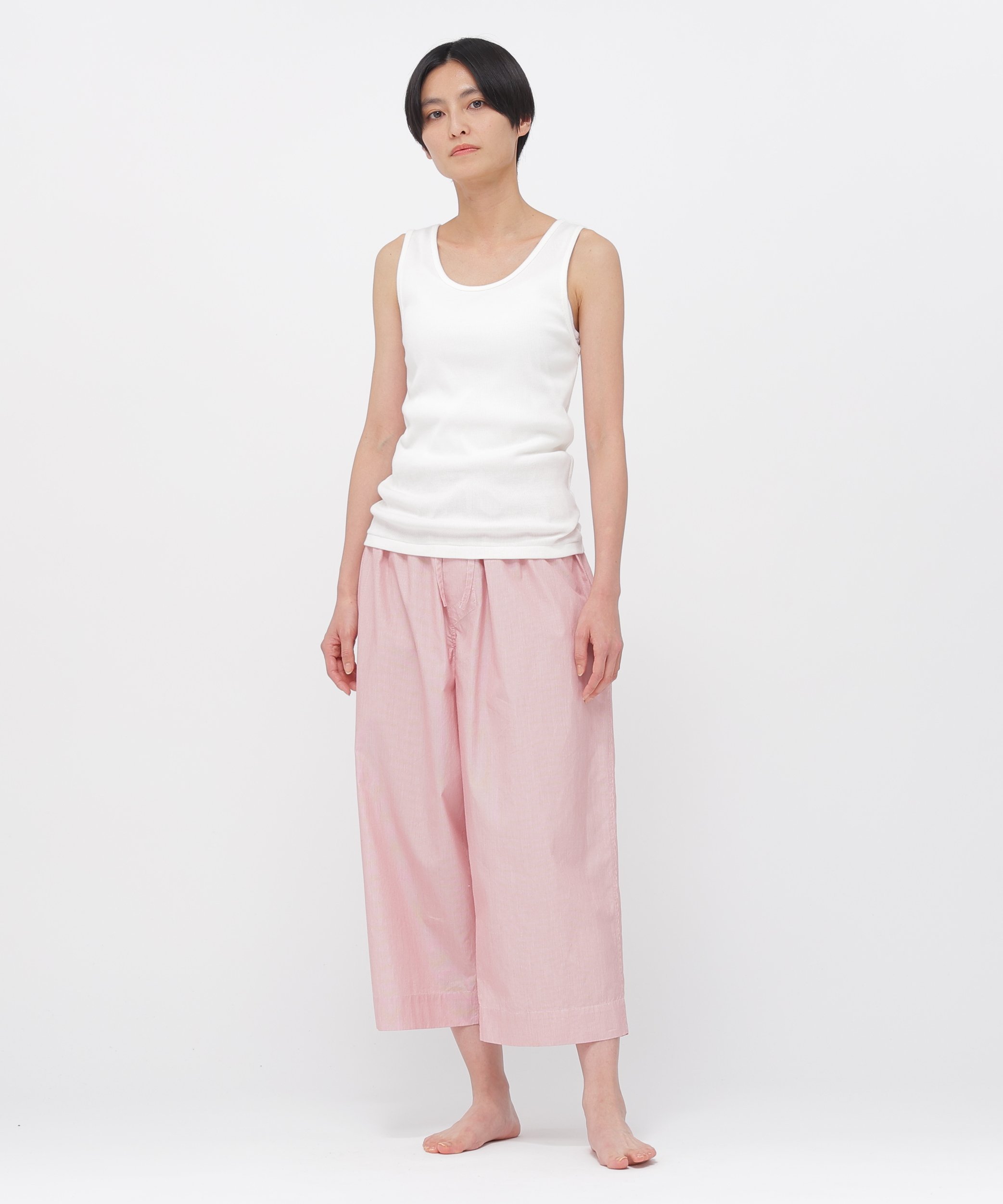 MARGARET HOWELL FINE COTTON RIB JERSEY TOP マーガレット・ハウエル トップス カットソー・Tシャツ ホワイト