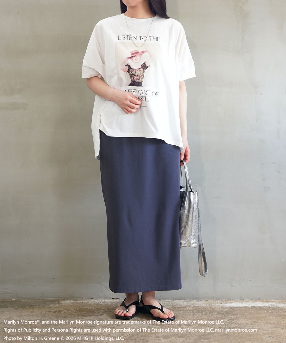 グッドロックスピード / Marilyn Monroe / PHOTO ART T-SHIRT ブルーコムブルー トップス カットソー・Tシャツ ホワイト