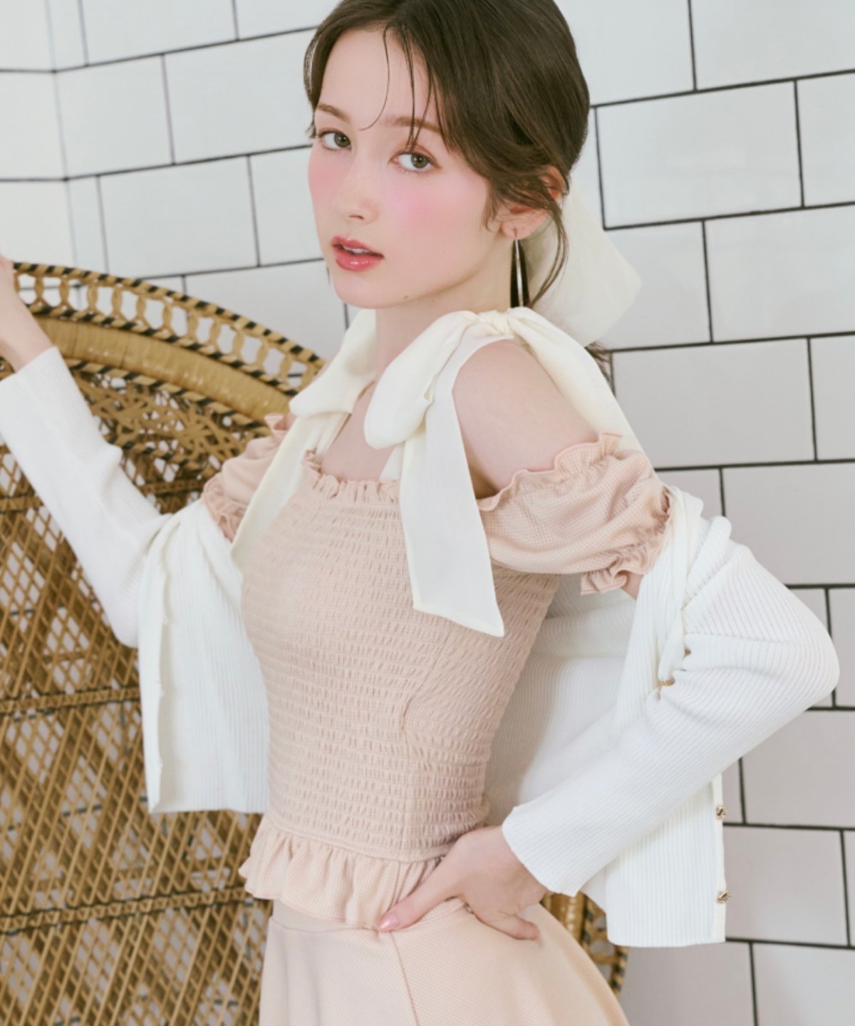 WILLSELECTION UVカットVネックリブカーディガン ウィルセレクション トップス カーディガン グリーン ブラック ホワイト ブルー【送料無料】