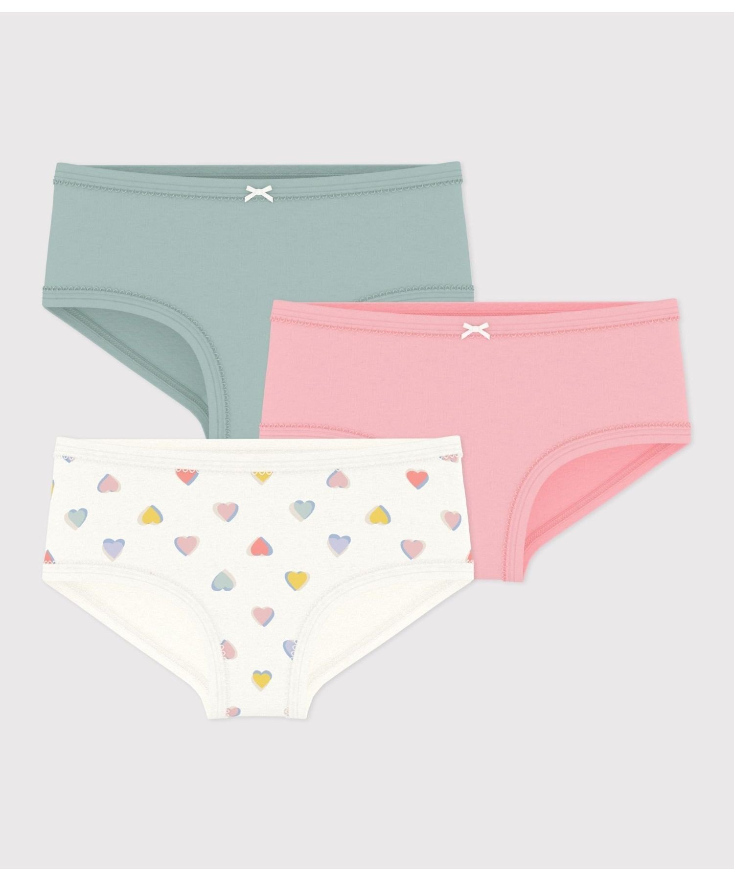 PETIT BATEAU ハイウェスト プリントショーツ3枚組 プチバトー インナー・ルームウェア ショーツ【送料無料】