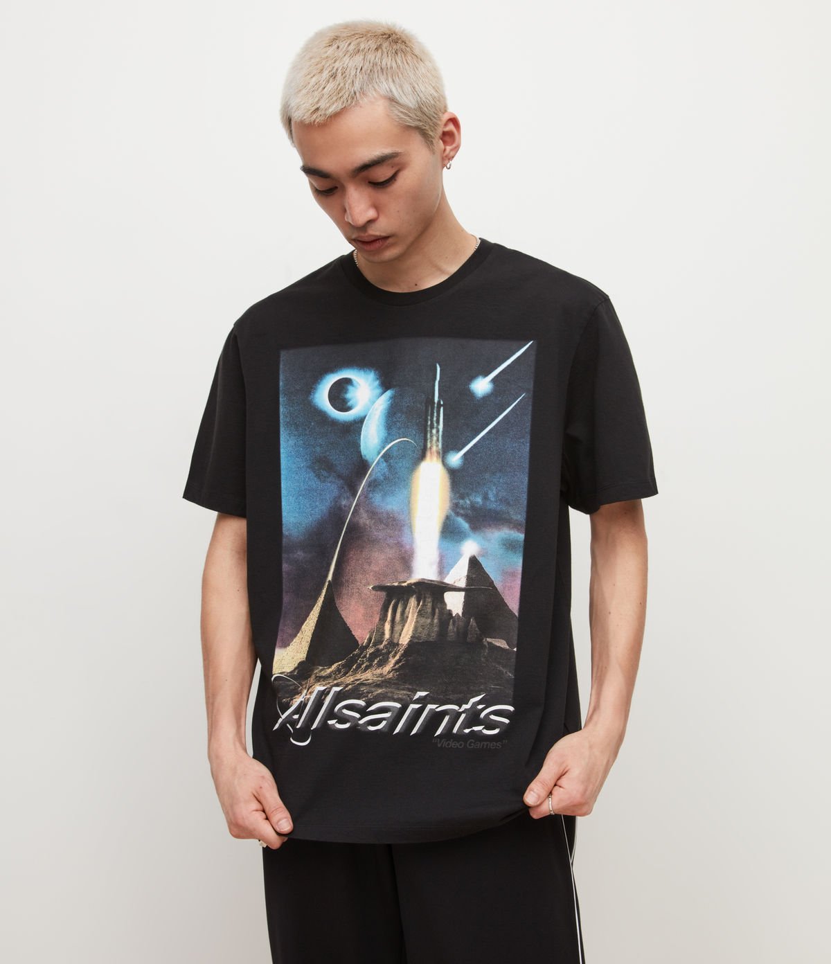 【SALE／60 OFF】ALLSAINTS (M)ANDROMEDA SS CREW オールセインツ トップス カットソー Tシャツ ブラック【送料無料】