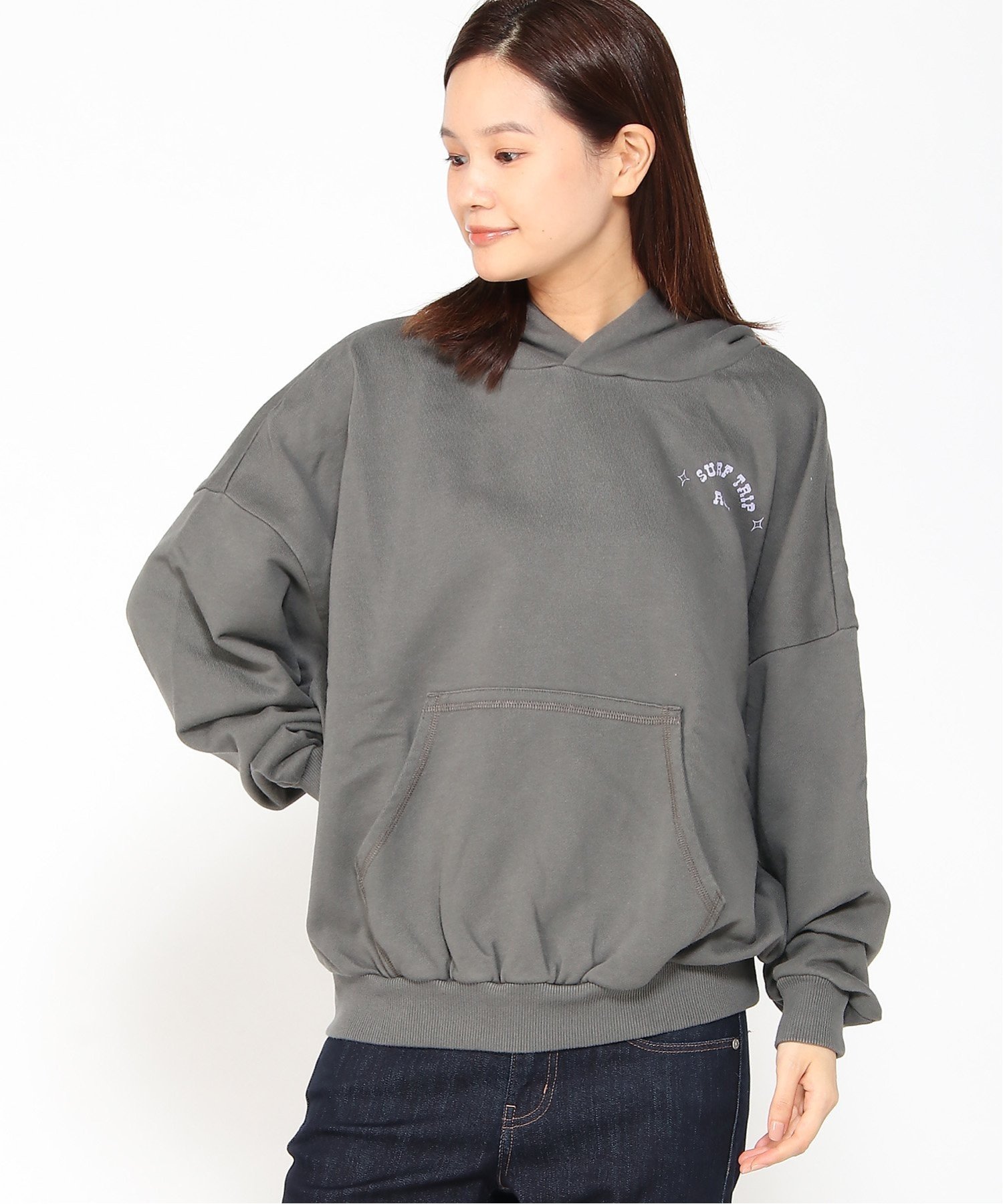 ロキシー パーカー レディース 【SALE／50%OFF】ROXY (W)SURF TRIP HOODIE ロキシー トップス パーカー・フーディー グレー ホワイト【送料無料】