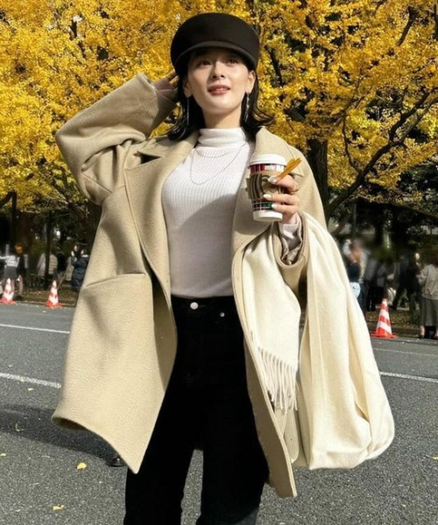 【SALE／30%OFF】anuans ミドルスケールコート アニュアンス ジャケット・アウター その他のジャケット・アウター ピンク ベージュ【送料無料】のサムネイル