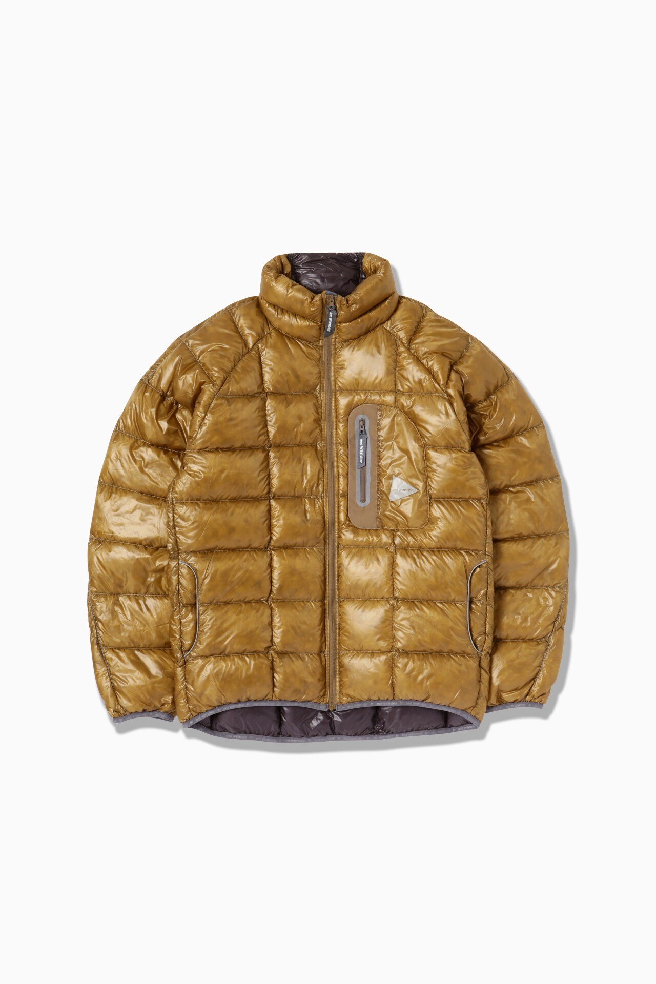 and wander diamond stitch down jacket アンドワンダー ジャケット・アウター その他のジャケット・アウター ブラウン グレー ブラック【送料無料】
