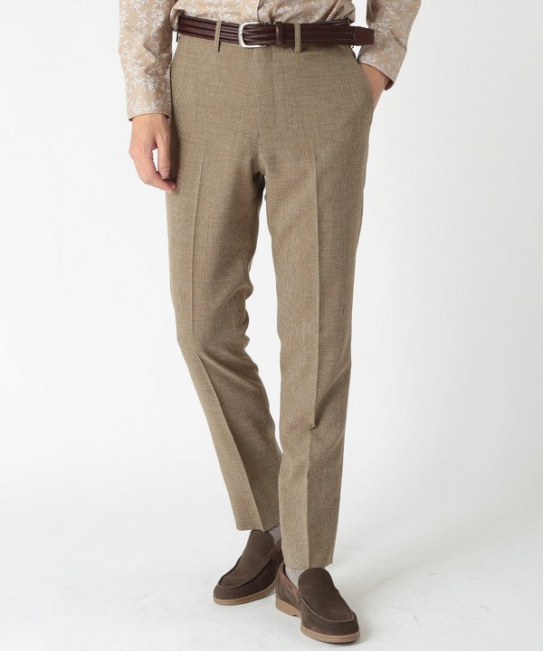 【SALE／50%OFF】CROWDED CLOSET ウーリーノ千鳥格子柄スラックスパンツ(セットアップ対応) メンズ ビギ パンツ スラックス・ドレスパンツ ネイビー グレー ベージュ【送料無料】