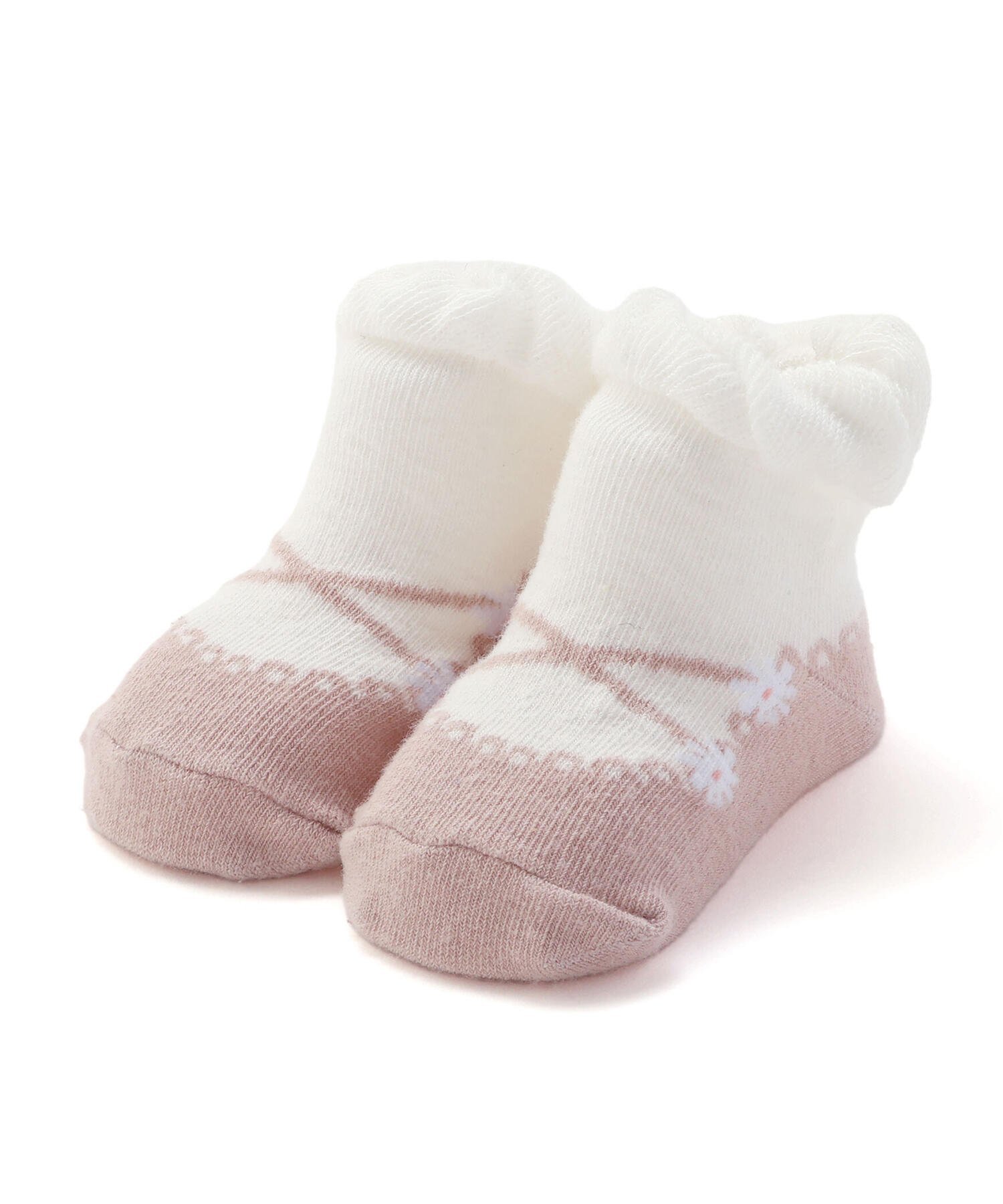 SLAP SLIP BABY お花バレエシューズ風ソックスベビー(9~12cm) ベベ オンライン ストア マタニティウェア・ベビー用品 ベビーソックス グレー...