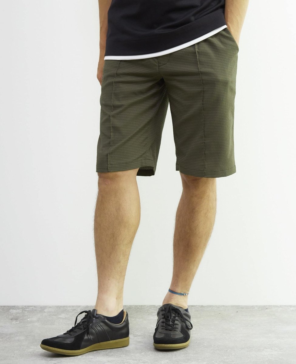 【SALE／30%OFF】MEN'S MELROSE DOTAIRサッカー クリースステッチショートパンツ メンズメルローズ パンツ その他のパンツ カーキグリーン ネイビー【送料無料】