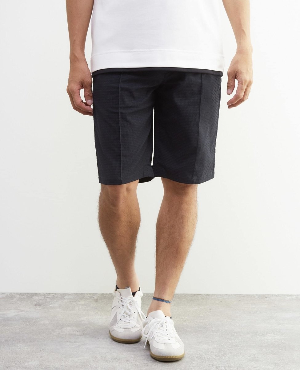 MEN'S MELROSE DOTAIRサッカー クリースステッチショートパンツ メンズメルローズ パンツ その他のパンツ カーキグリーン ネイビー