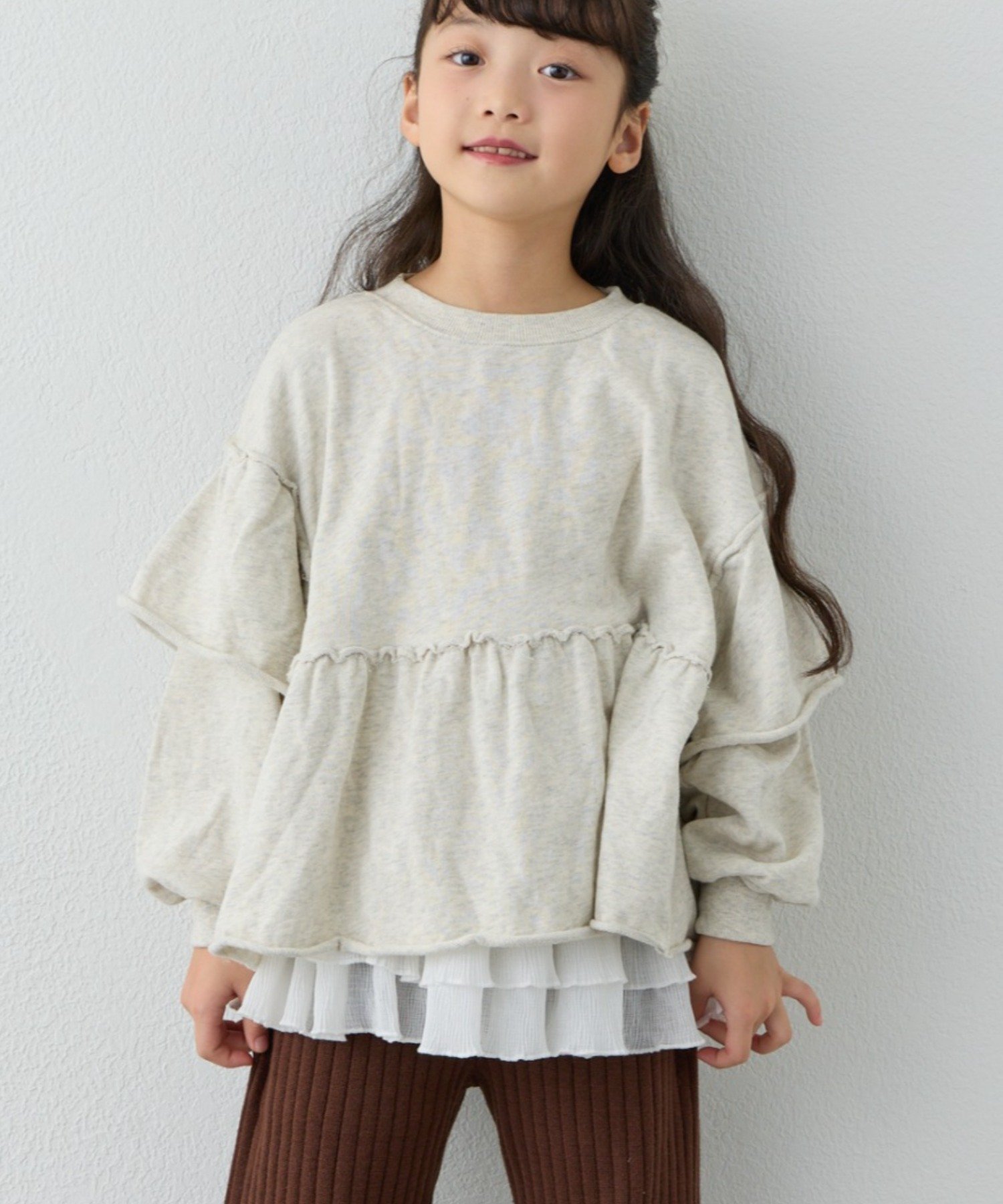 CIAOPANIC TYPY 【WEB限定】【KIDS】ピグメント加工フリルスウェット チャオパニックティピー トップス カットソー・Tシャツ グレー ブルー ピンク【送料無料】のサムネイル