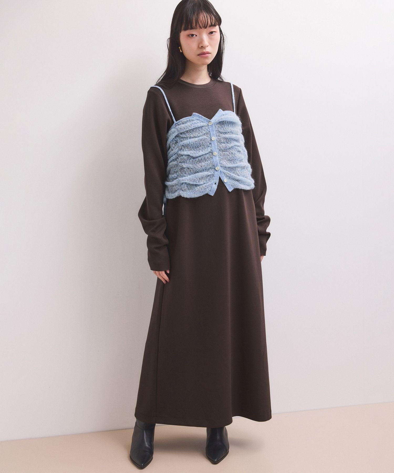 ADAM ET ROPE' FEMME 【WEB限定】ニットキャミソールセットワンピース アダムエロペ ワンピース・ドレ..