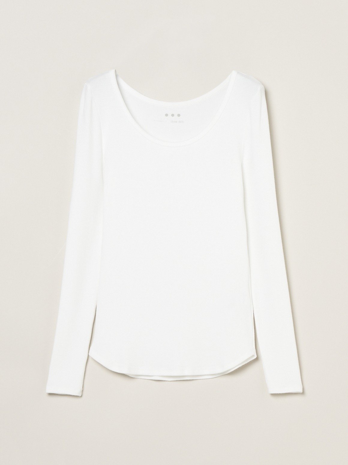 three dots Rayon knit rib jersey open neck スリードッツ トップス ニット ホワイト ネイビー ブラック【送料無料】