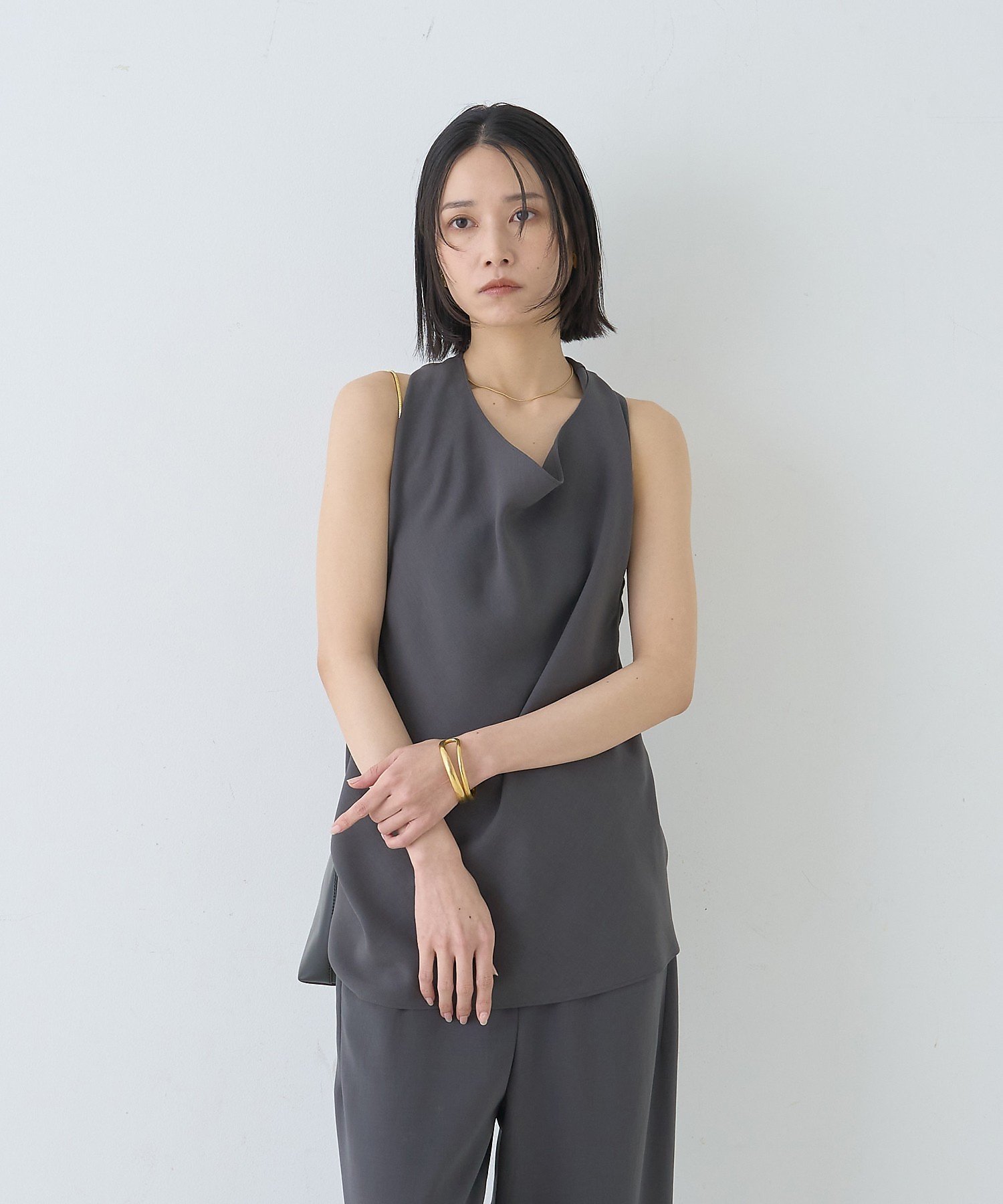 Rouge vif la cle 【セットアップ対応】ホルダーネックブラウス ルージュ・ヴィフ ラクレ トップス シャツ・ブラウス グレー