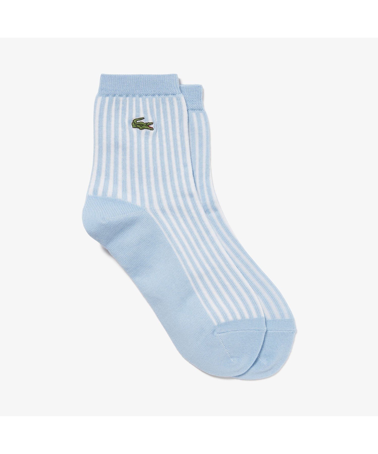 LACOSTE バイカラーストライプショートソックス ラコステ ファッショングッズ ソックス/靴下 ブルー グレー イエロー