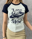 WEGO LADY'S ラウンドヘムラグランピチT ウィゴー トップス カットソー・Tシャツ ネイビー ブラック