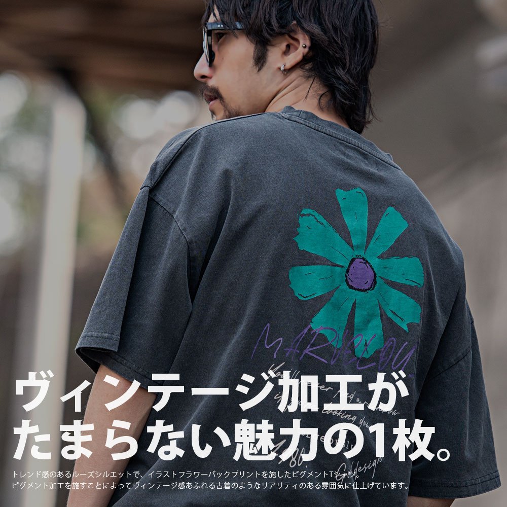 CavariA CavariA ピグメント半袖Tシャツ シルバーバレット トップス カットソー・Tシャツ ホワイト ブラック【送料無料】