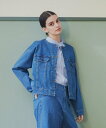 LE SOUK HOLIDAY ノーカラーデニムジャケット ルスークホリデー ジャケット・アウター デニムジャケット ネイビー ブルー【送料無料】