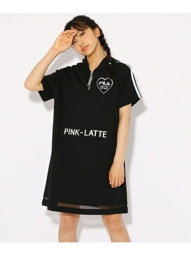 【SALE／25%OFF】PINK-latte 【FILAコラボ】 フード ワンピース ピンク ラテ ワンピース【RBA_S】【RBA_E】