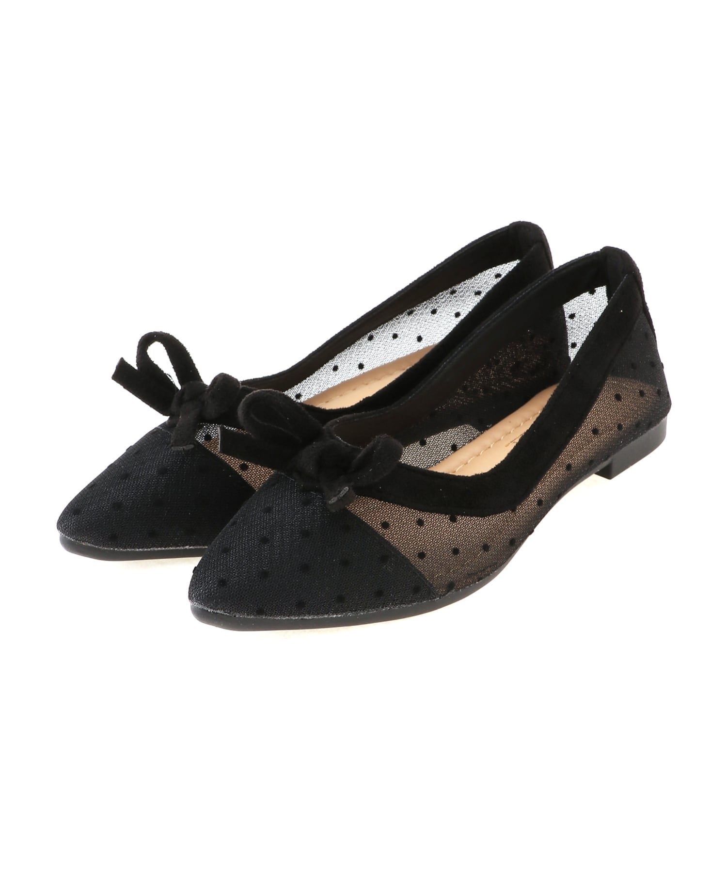【SALE／55%OFF】FReePLACe FReePLACe/(W)シアー ドット パンプス フラットシューズ ミニョントレフル ルームヨンマルサンセレクティッド シューズ・靴 パンプス ブラック
