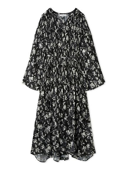 CELFORD フラワープリントプリーツワンピース セルフォード ワンピース・ドレス その他のワンピース・ドレス ブラック【送料無料】のサムネイル