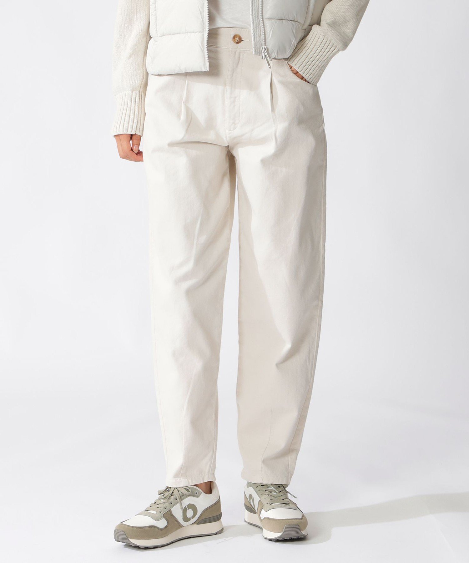 BERMEJO リジェネラティブ パンツ / BERMEJO PANTS WOMAN エコアルフ パンツ その他のパンツ ブラウン ホワイト