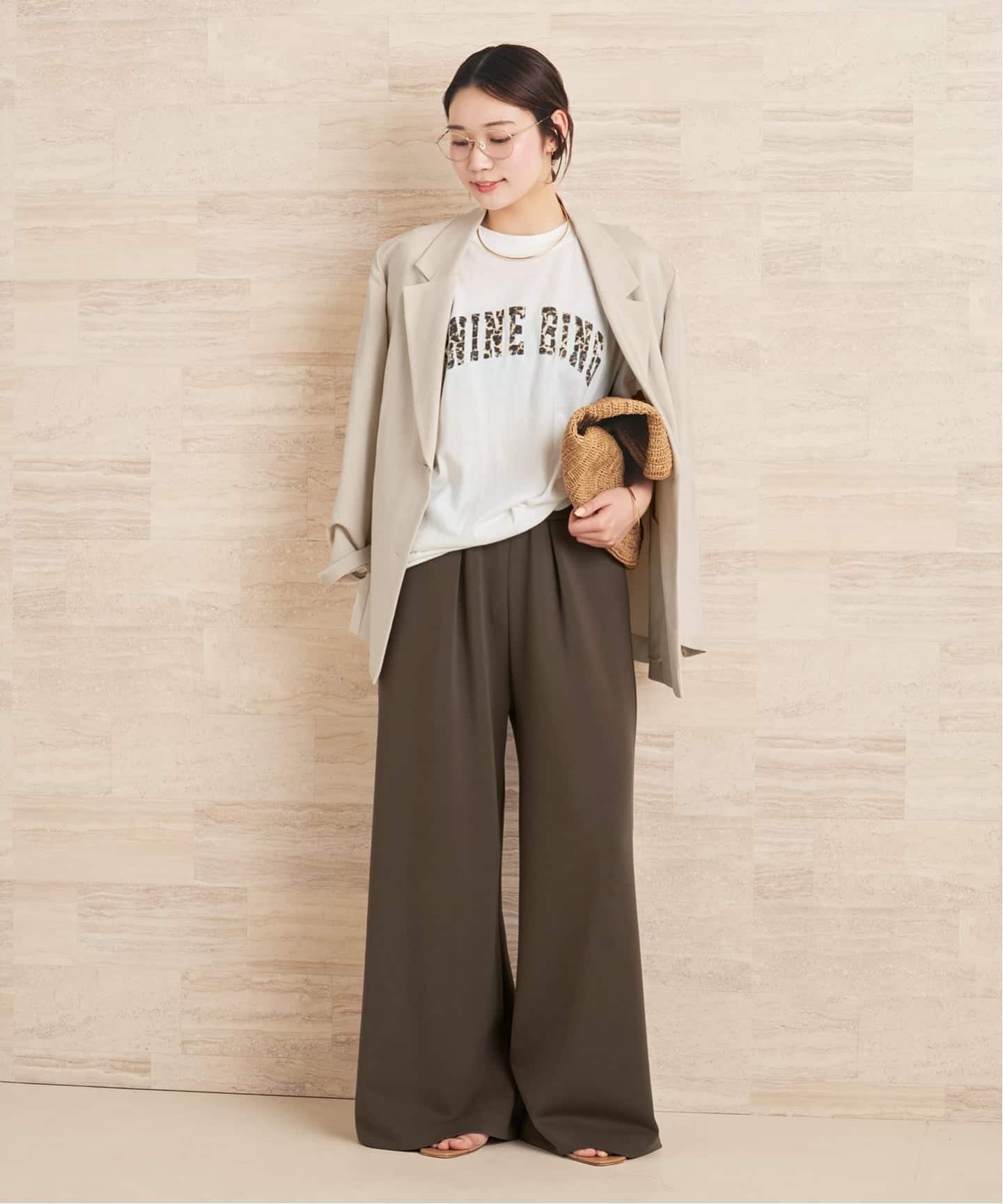 plage ANINE BING / アニービン WLKER TEE ANINE BING LEOPARD Tシャツ プラージュ トップス カットソー・Tシャツ ホワイト【送料無料】