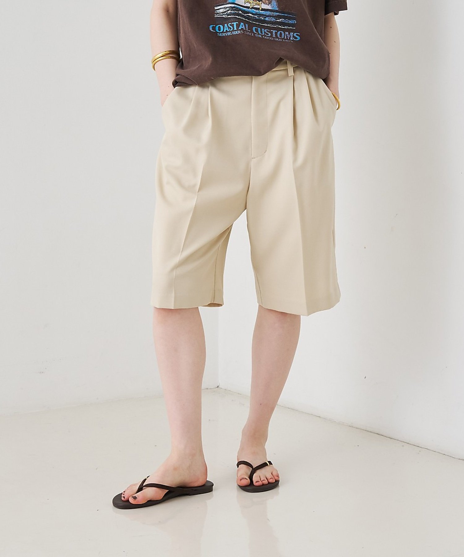 Rouge vif la cle サイロツイルハーフパンツ ルージュ・ヴィフ ラクレ パンツ その他のパンツ ホワイト