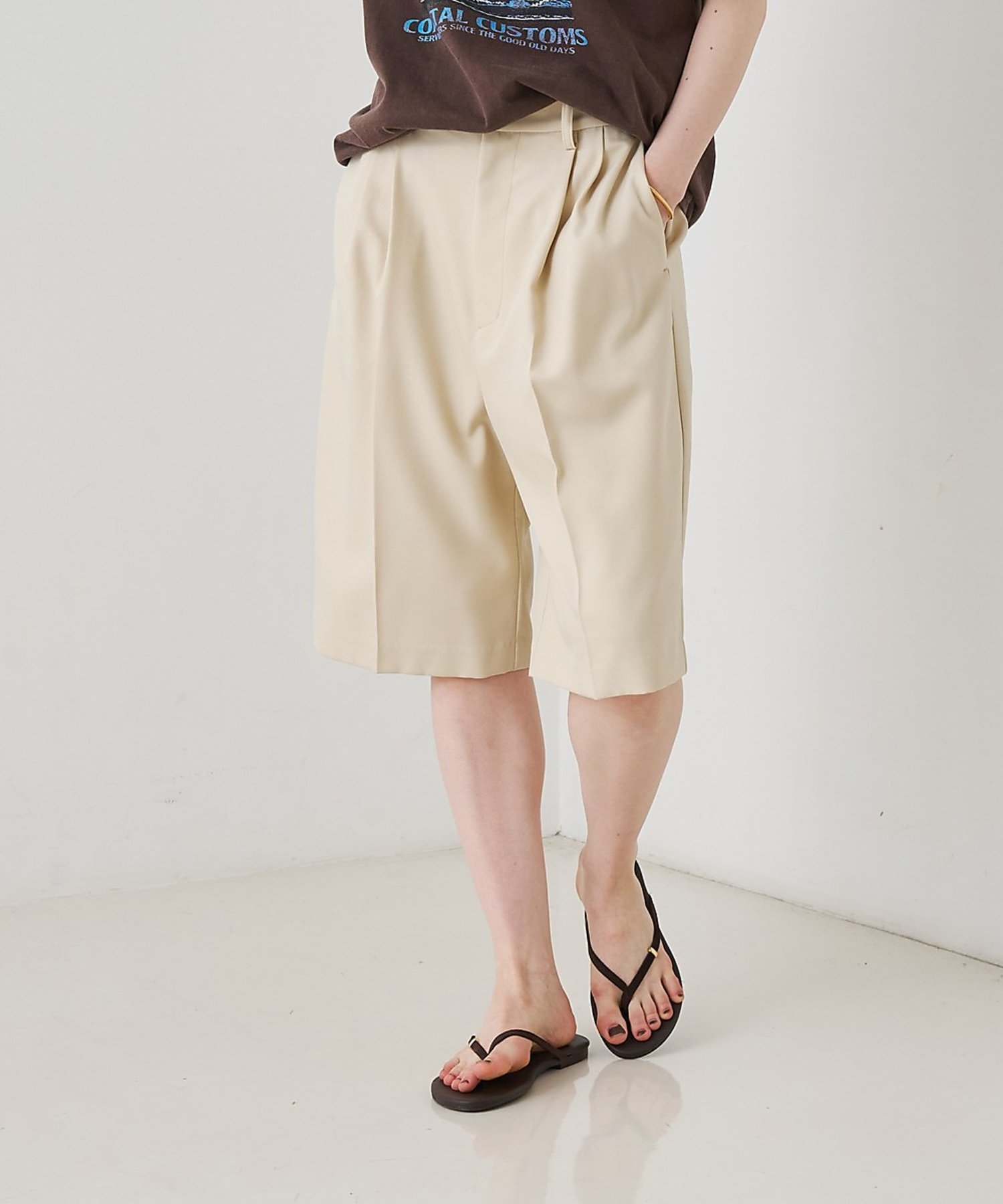 Rouge vif la cle サイロツイルハーフパンツ ルージュ・ヴィフ ラクレ パンツ その他のパンツ ホワイト