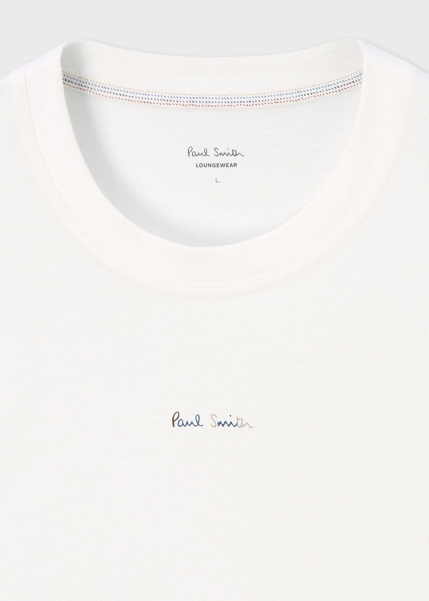 Paul Smith ロゴ クルーネックTシャツ ポール・スミス インナー・ルームウェア その他のインナー・ルームウェア ブラック ホワイト【送料無料】
