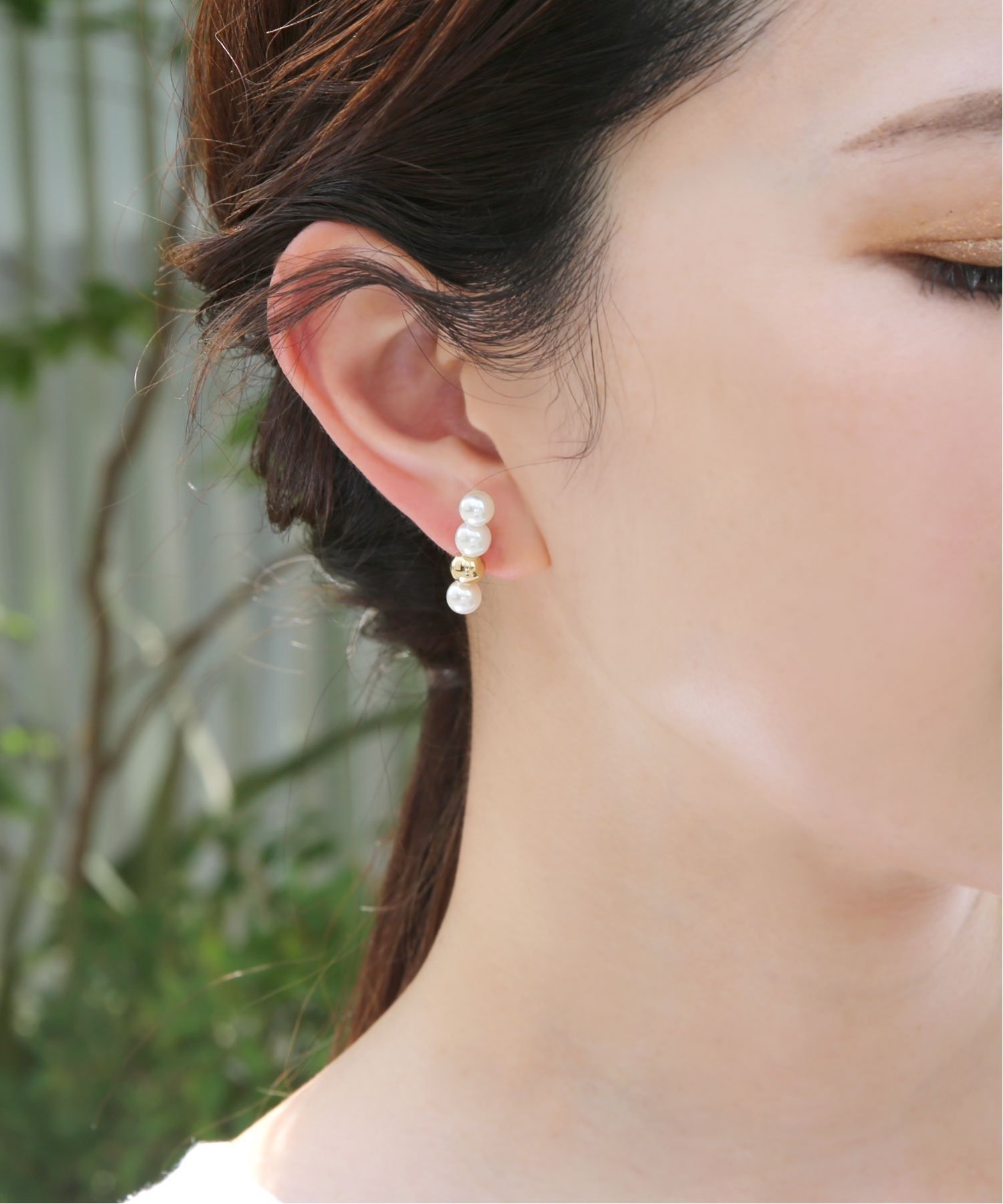 colleca la 樹脂ノンホール・ラインパールイヤリング コレカラ アクセサリー・腕時計 イヤリング・イヤーカフ ゴールド シルバーのサムネイル