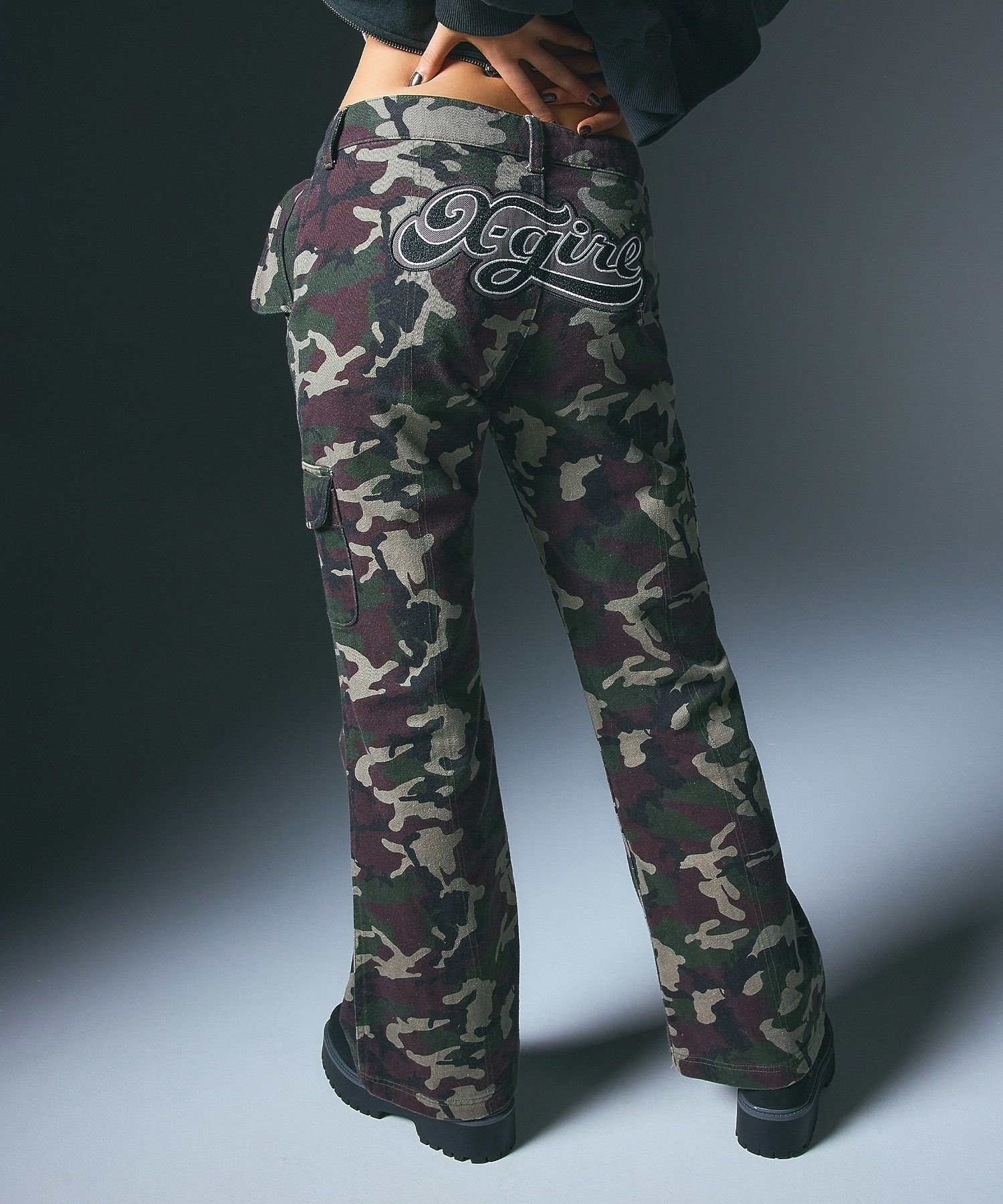 X-girl LOW RISE HIP LOGO PANTS エックスガール パンツ その他のパンツ ブラック