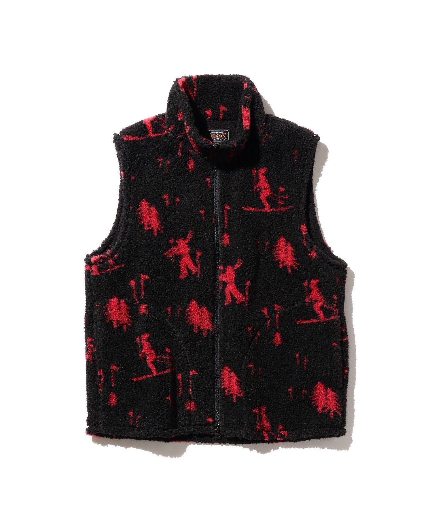 【SALE/40%OFF】BEAMS PLUS ボア ジャカード スタンドカラー ジップ ベスト ビームス アウトレット トップス ベスト・ジレ【送料無料】