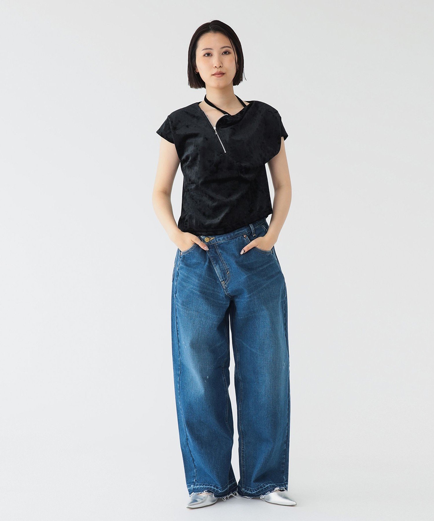 【SALE／40%OFF】BEAMS BOY 【別注】Lee * maturely / デニム アシメ パンツ ビームス ウイメン パンツ その他のパンツ ブラック ブルー【送料無料】