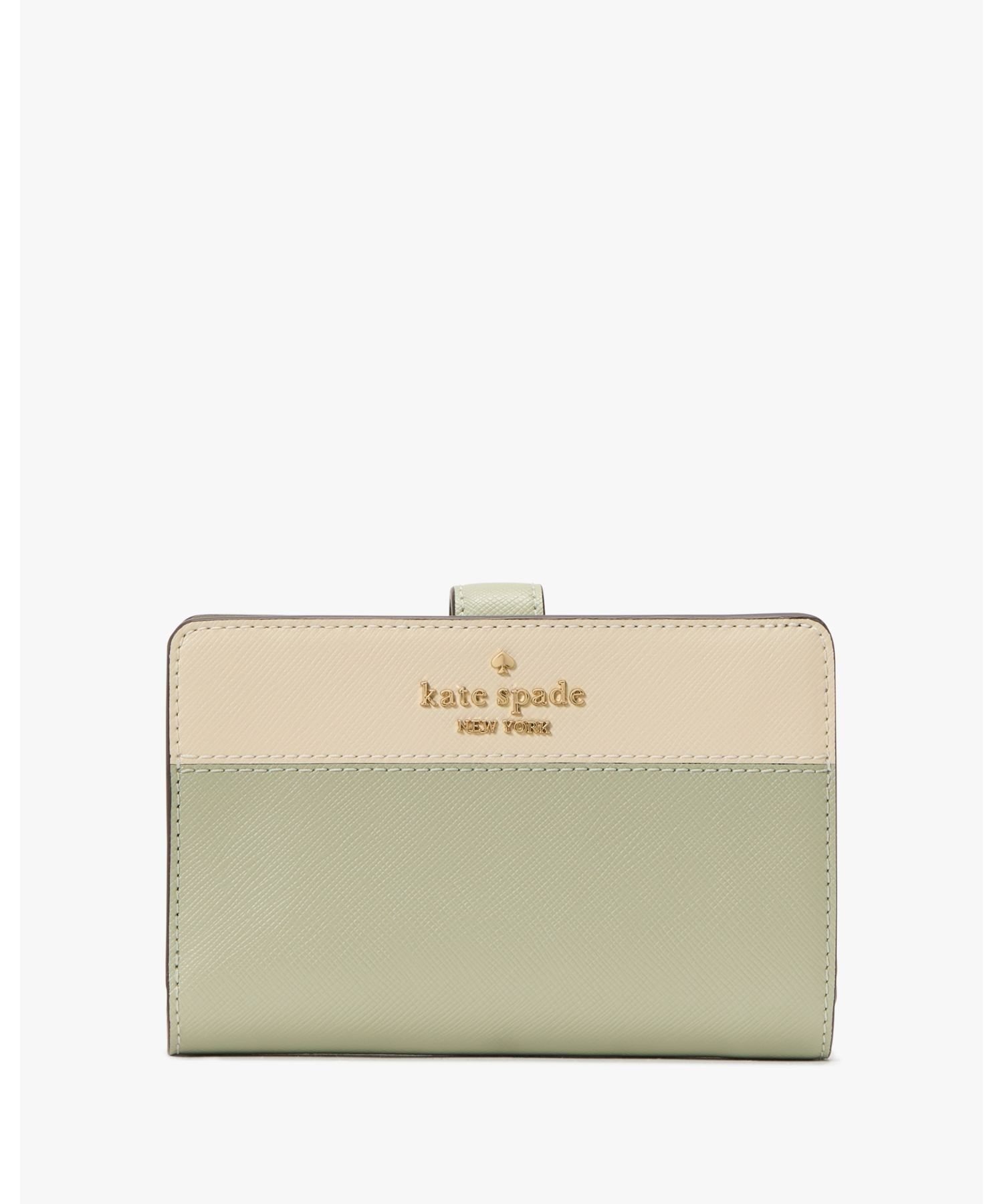 【SALE／65%OFF】kate spade new york マディソン カラーブロック ミディアム コンパクト バイフォールド ウォレット ケイトスペードニューヨーク 財布・ポーチ・ケース 財布 グリーン【送料無料】のサムネイル