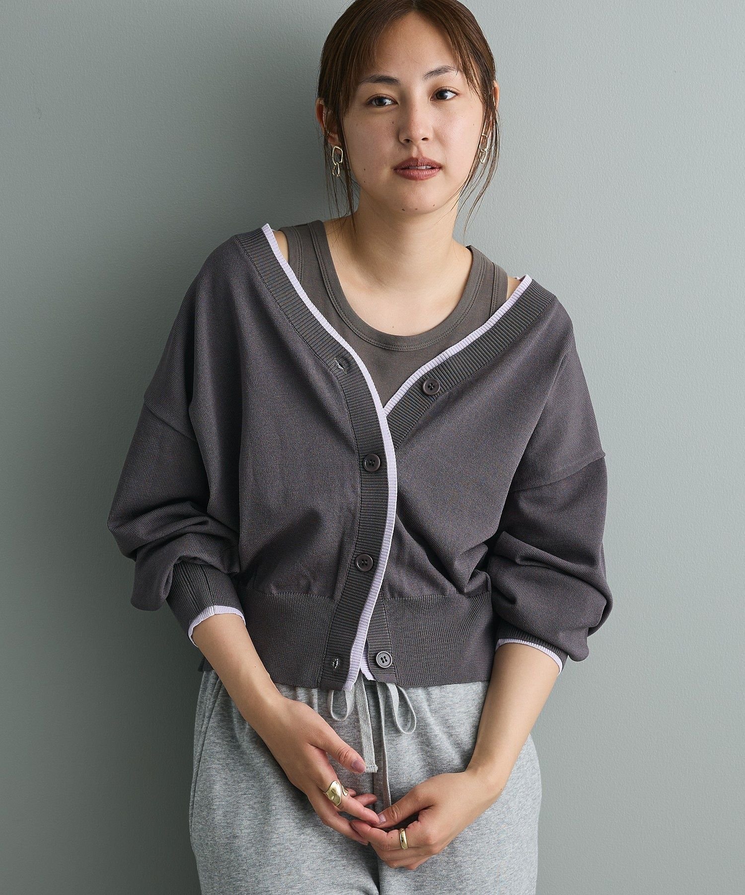 【SALE／40%OFF】CRAFT STANDARD BOUTIQUE レイヤード風ニットカーディガン クラフトスタンダードブテ..