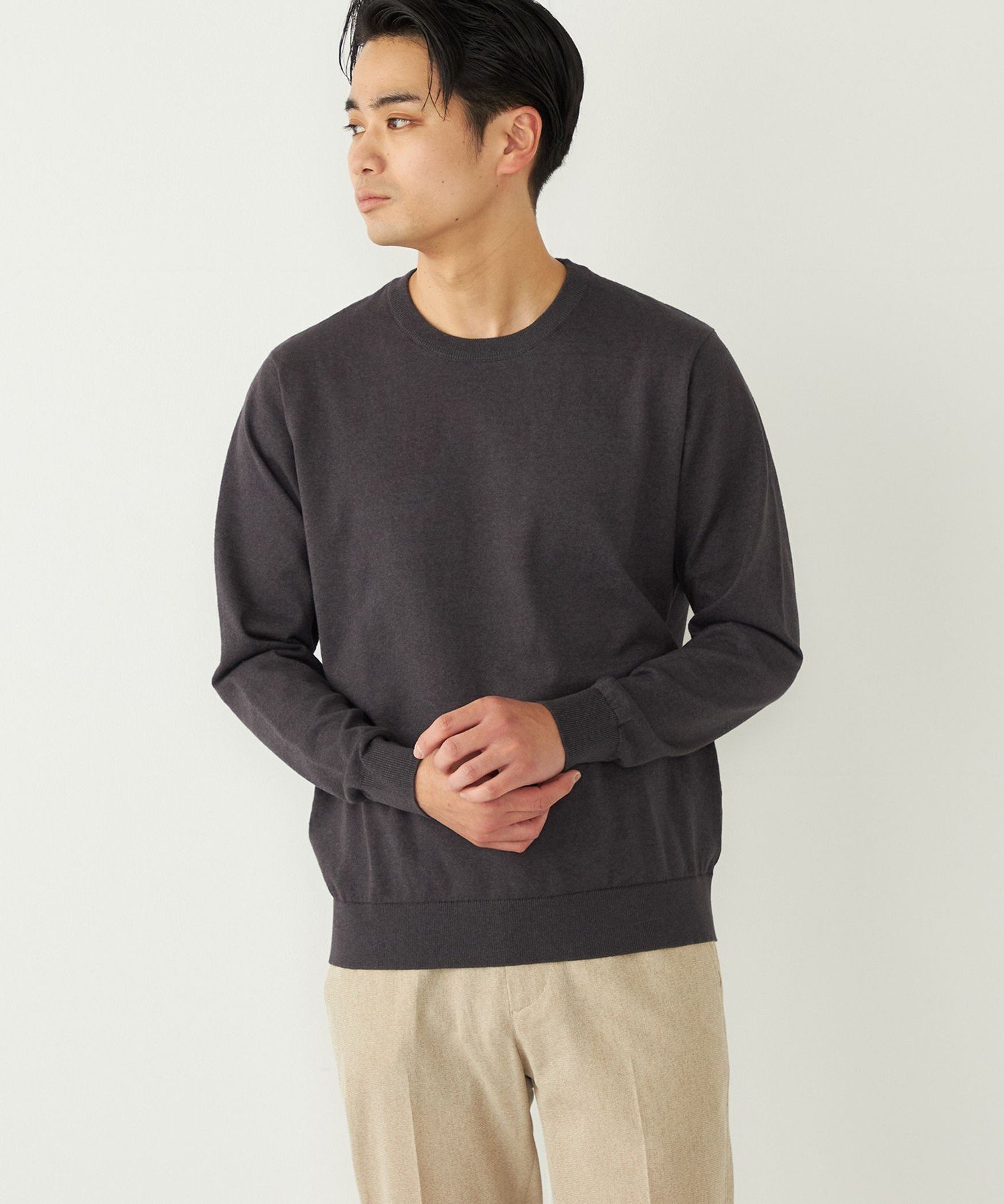 SHIPS Colors SHIPS Colors:＜洗濯機可能＞14ゲージ 天竺 クルーネック ニット シップス トップス ニット ネイビー【送料無料】