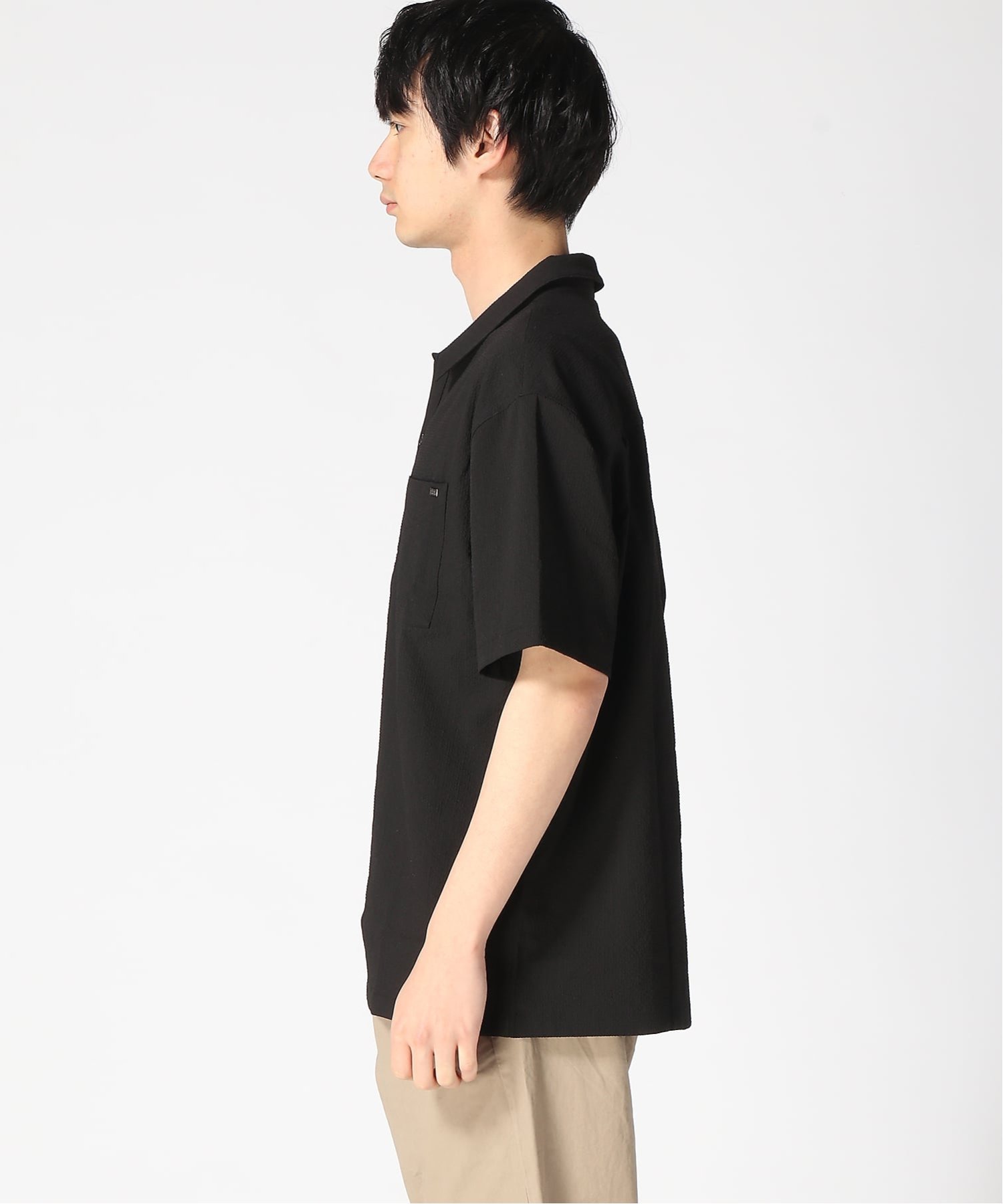 GUESS/(M)MEN'S S/Slv Woven Shirt 半袖シャツ ゲス トップス シャツ・ブラウス ブラック