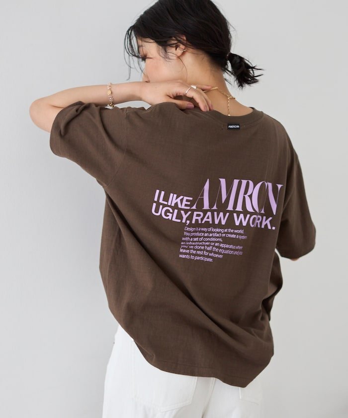 AMERICANA 別注 丸胴 ラフィー天竺 ロゴプリントTEE / リラックスフィット バックプリント半袖Tシャツ 26SS フリークスストア トップス カットソー・Tシャツ ホワイト ネイビー グレー ブラウン