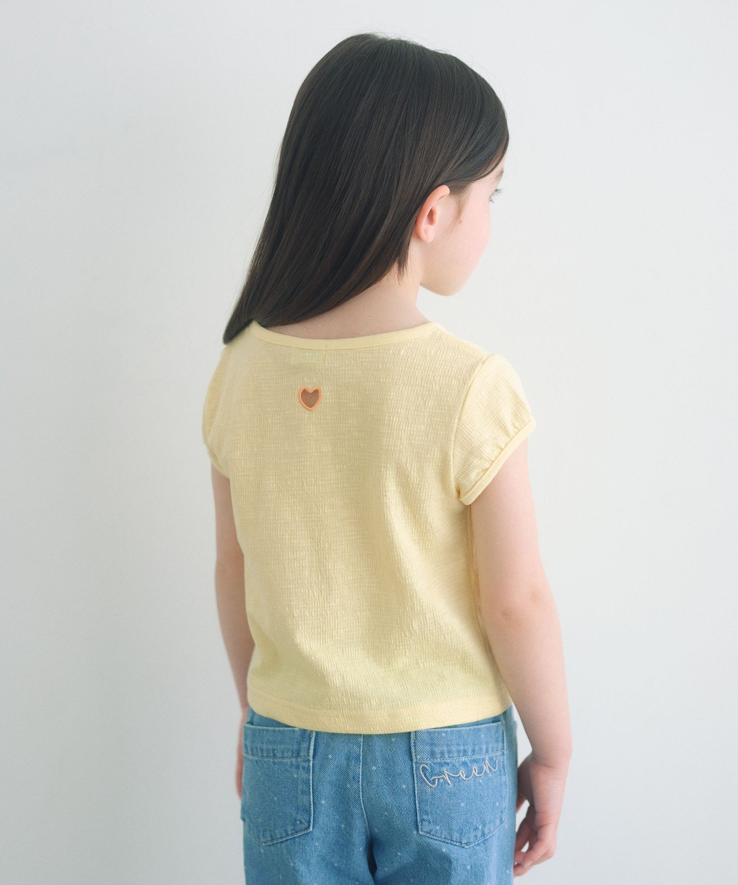 UNITED ARROWS green label relaxing ハート シシュウ Tシャツ / キッズ 100cm-160cm ユナイテッドアローズ グリーンレーベルリラクシング トップス カットソー・Tシャツ イエロー グリーン ブラック
