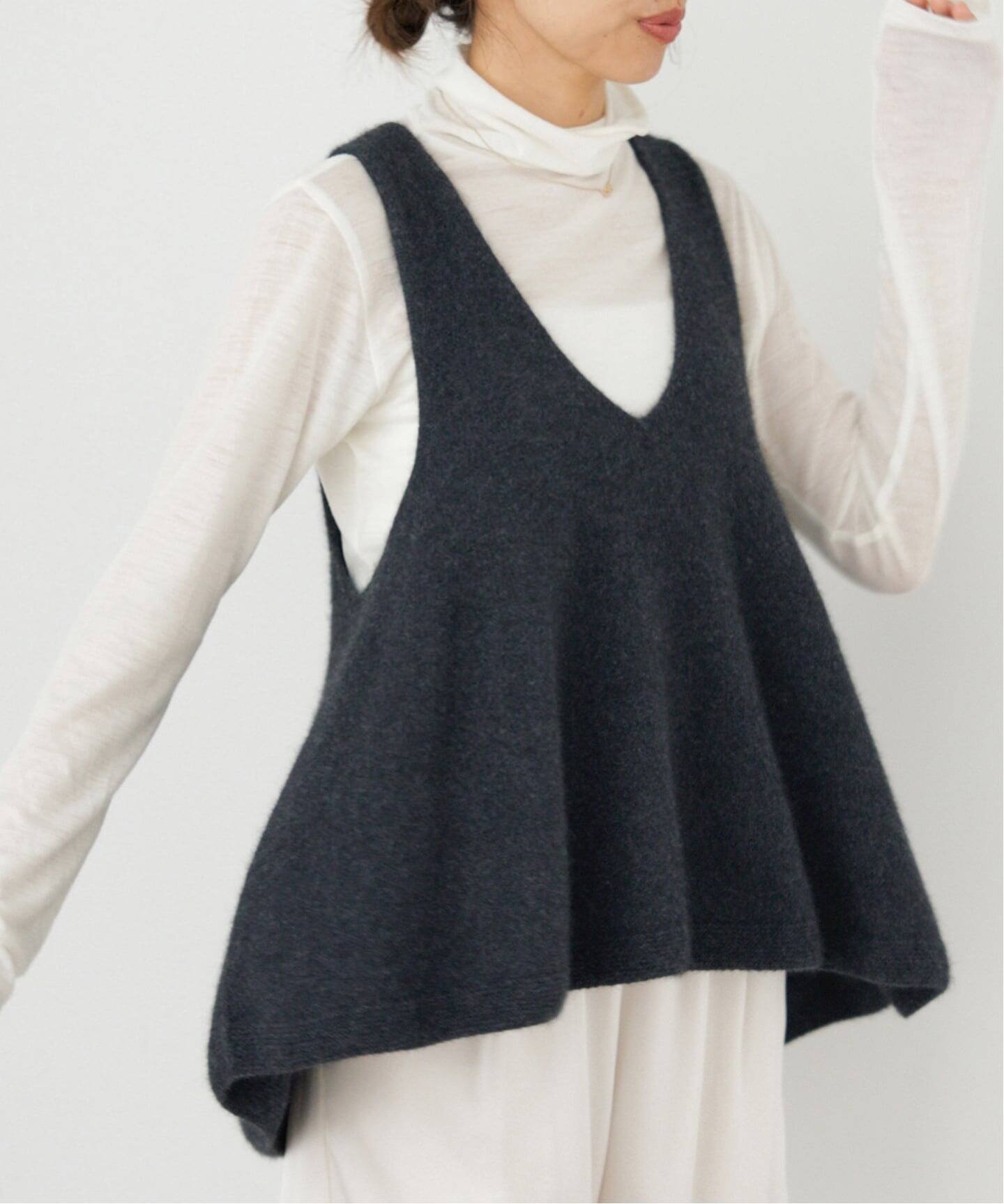 IENA 《追加予約》enrica/エンリカ FLARE KNIT TOP KNIT246 イエナ トップス ニット グレー ブラウン【送料無料】