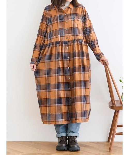 Hare no hi 先染めチェックワンピース ルディックパーク ワンピース・ドレス ワンピース