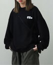 FILA ビッグシルエット裏毛ロゴトレーナー ジップファイブ トップス スウェット・トレーナー ブラック ブルー グレー…